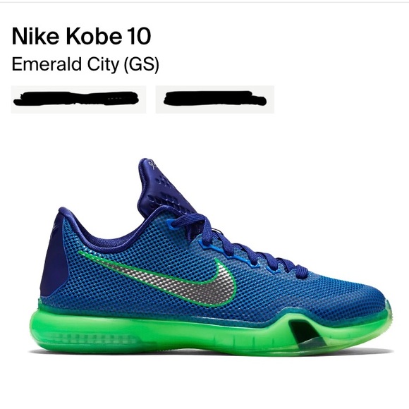 Nike Kobe 10 Emerald City (GS) 2015 - Picture 8 of 9
